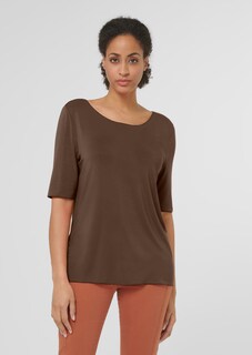 T-shirt with rounded neckline and 1/2-length sleeves thumbnail 2
