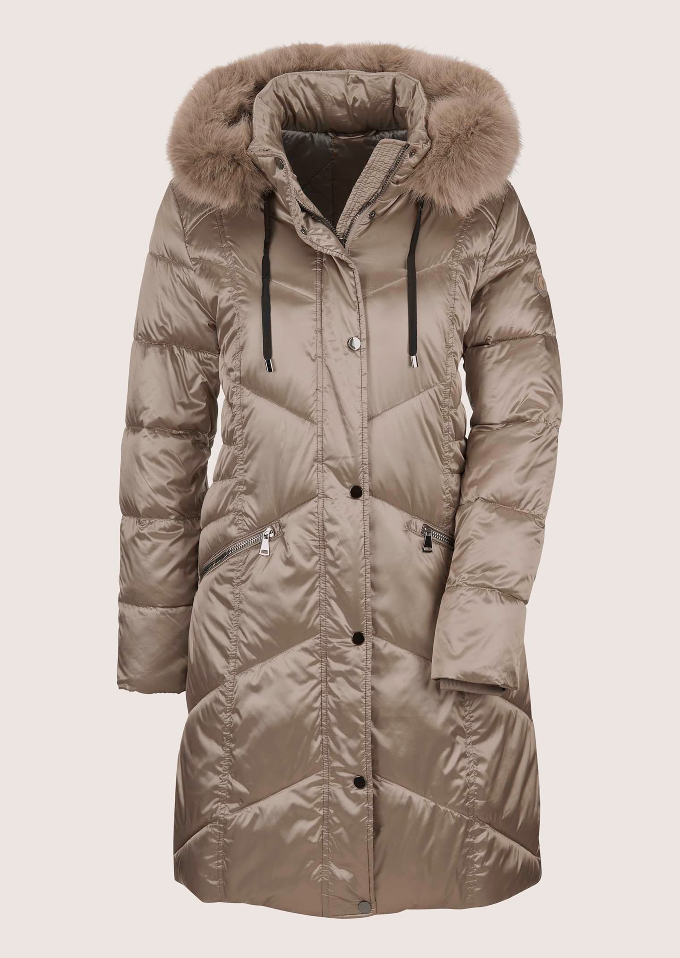 Lange Kapuzen-Jacke mit Webpelz
