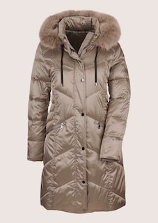 Lange Kapuzen-Jacke mit Webpelz thumbnail 7