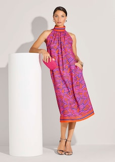 Zomerjurk met grafische print en opstaande kraag thumbnail 5