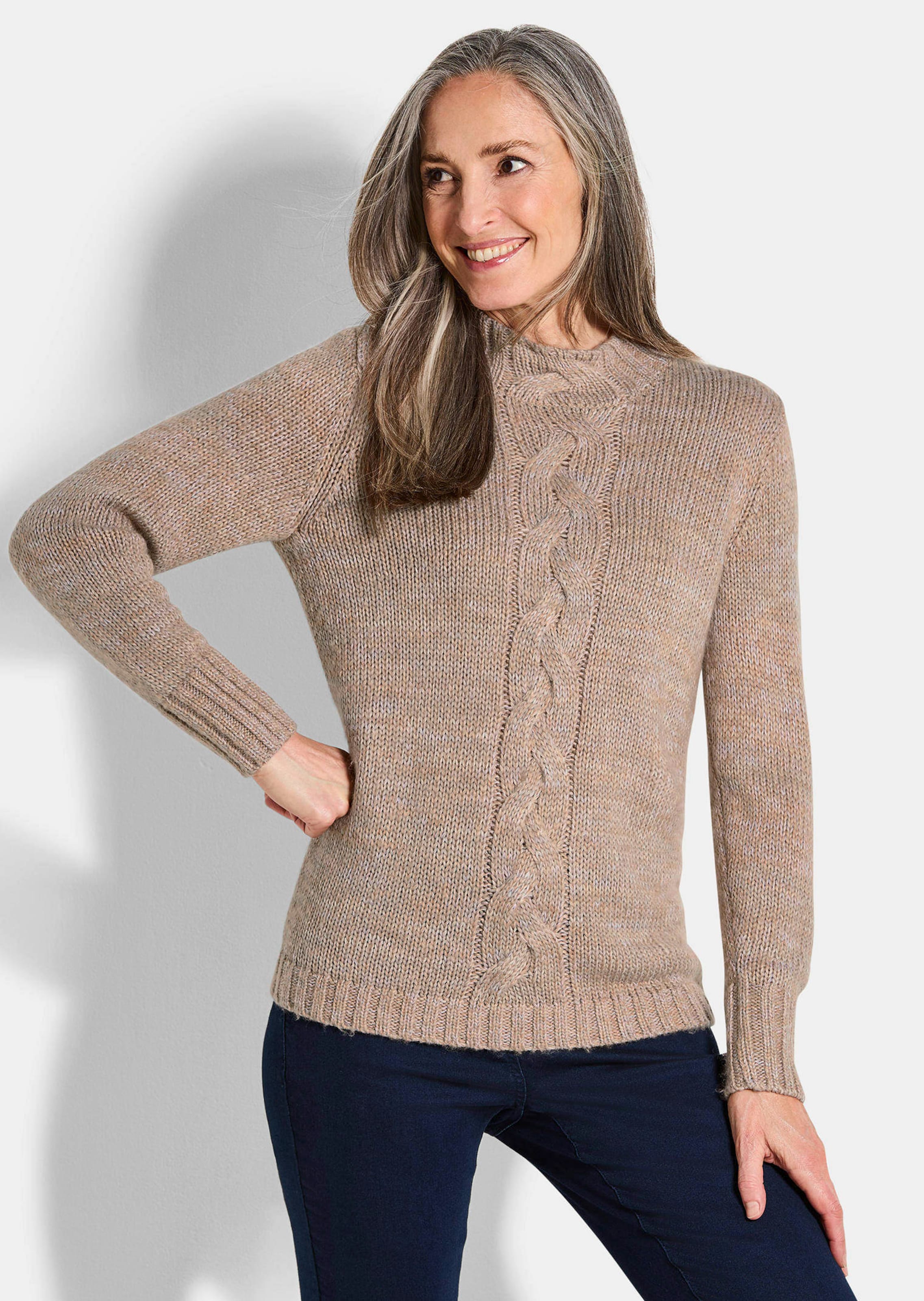 Tricot pullover met kabelpatroon