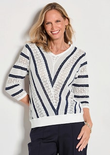 Feinstrickpullover mit maritimen Streifen thumbnail 7