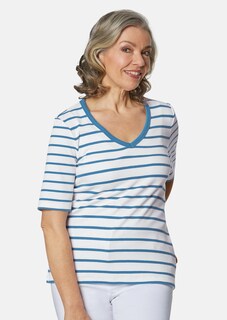 T-shirt rayé en douce maille interlock thumbnail 1