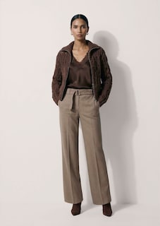 Grobstrickjacke mit voluminösem Stehkragen thumbnail 3