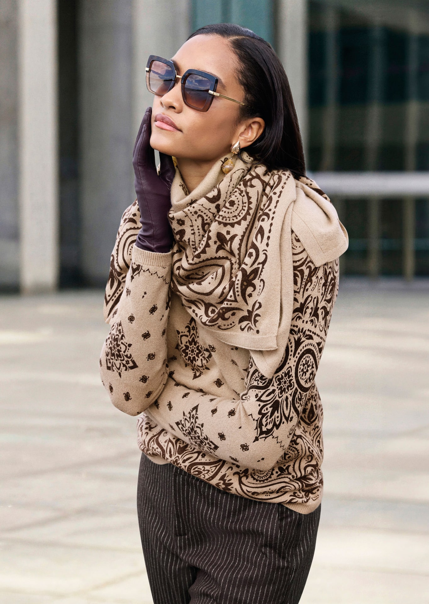 Kaschmirschal mit Paisleyprint
