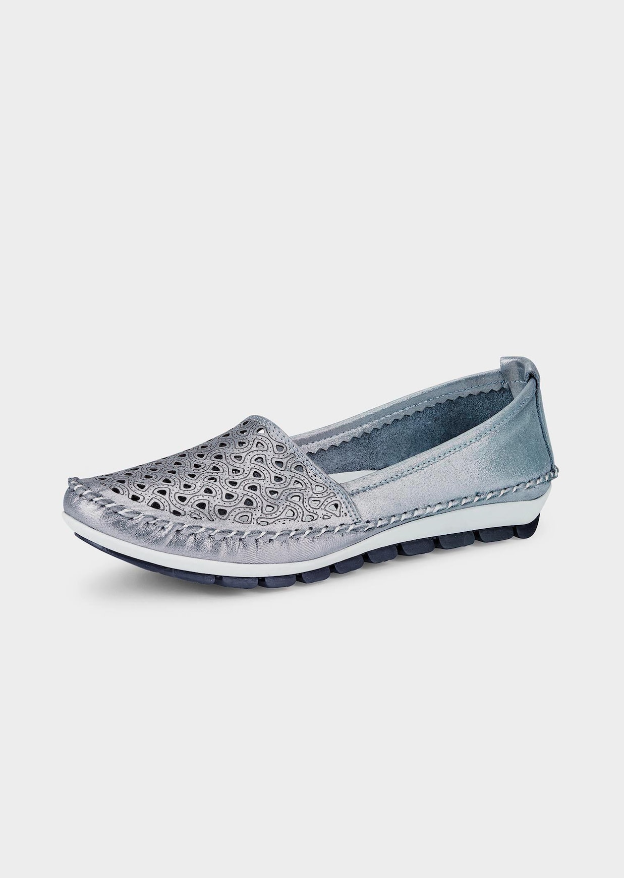 Leder-Slipper mit Wechselfussbett