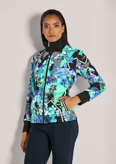 Bedruckte Sweat-Jacke mit Stehkragen und Zipper thumbnail 2