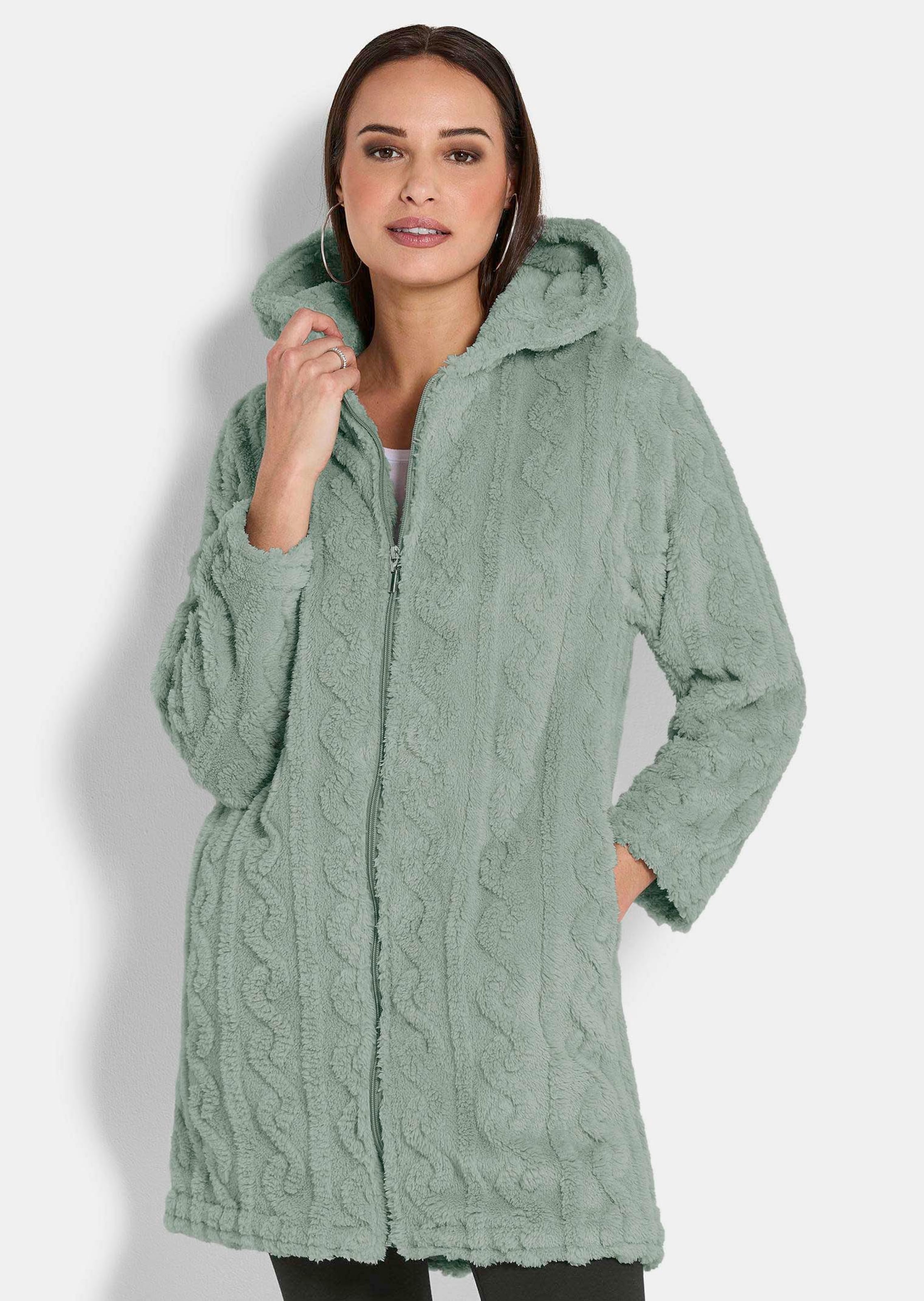 Legere Fleecejacke mit Kapuze