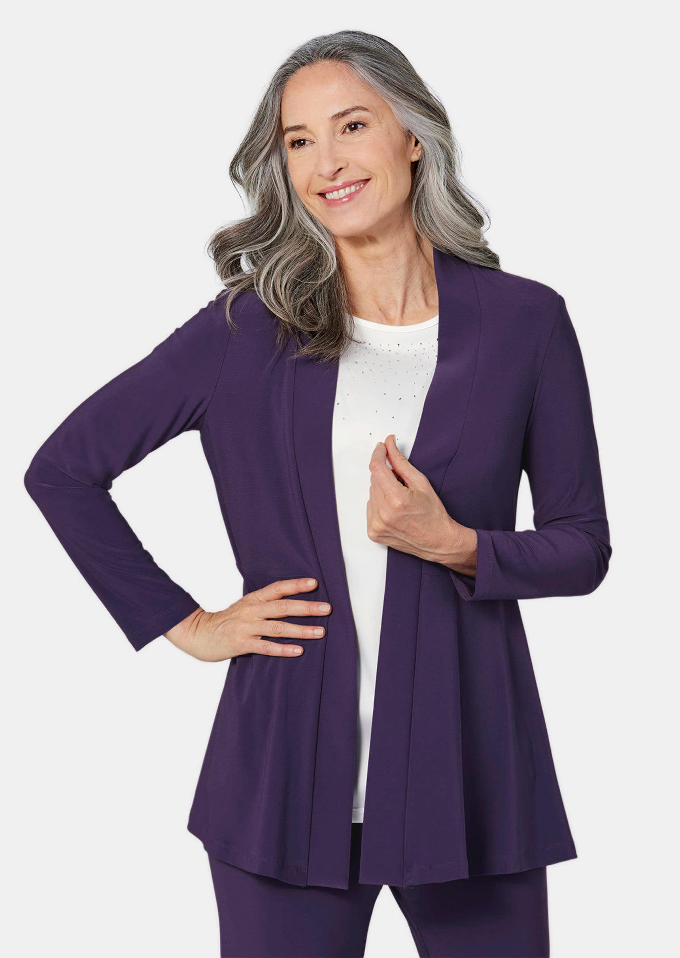 Veste longue en jersey