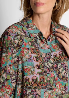 Langer geknipte blouse van pure viscose thumbnail 5