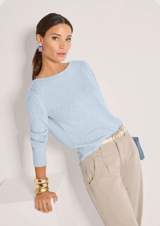 Pullover mit Kaschmir und Strukturstrick thumbnail 5
