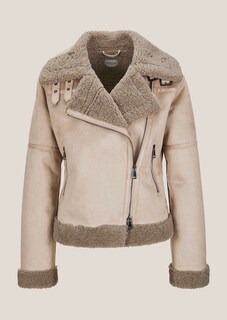 Biker-Jacke in Lammfell-Optik thumbnail 7