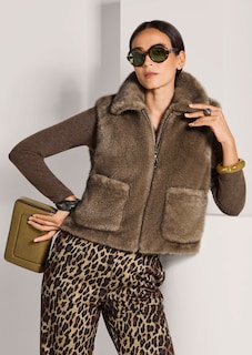 Gilet van imitatiebont met ritssluiting thumbnail 5