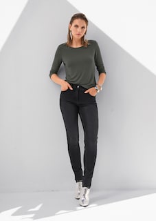 Jean slim avec détail en dentelle thumbnail 1