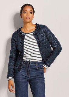 Wattierte Steppjacke mit Blüten-Dekoration thumbnail 2