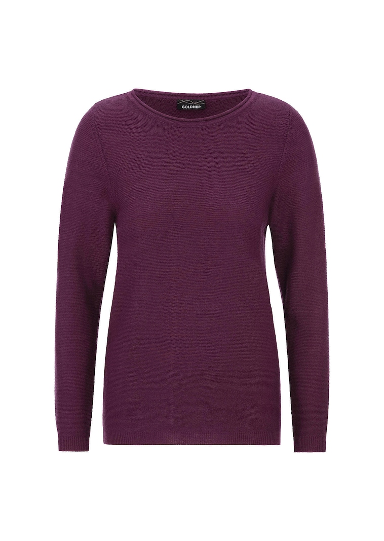 Feiner Strickpullover mit U-Boot-Ausschnitt