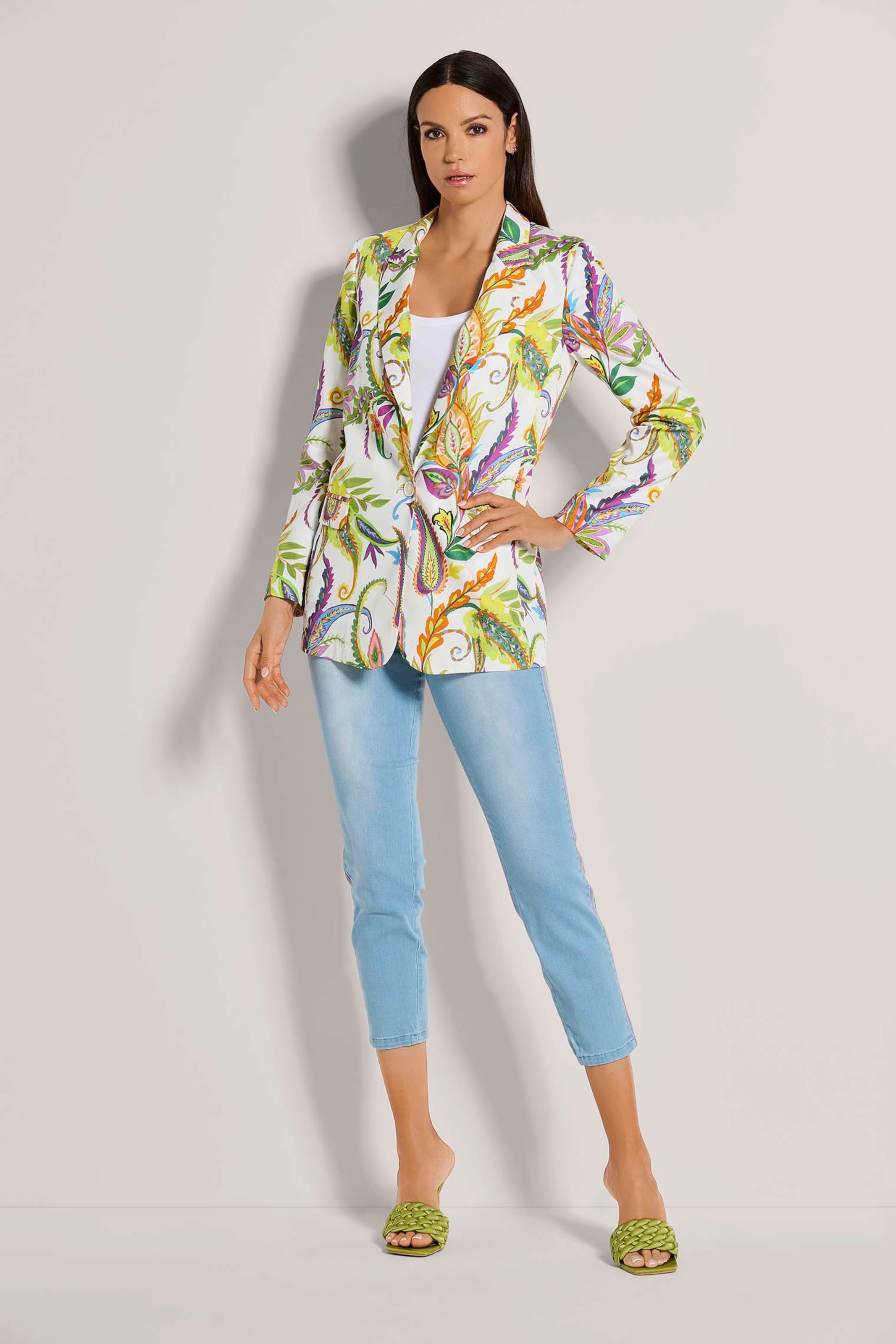 Langer Baumwoll-Blazer thumbnail 3