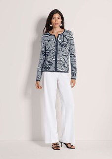Blazer en maille à imprimé jacquard et zip thumbnail 2