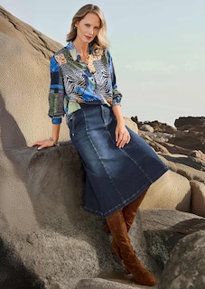 Gedessineerde blouse met patchpatroon thumbnail 7