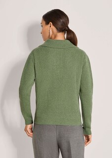 Schimmernder Pullover mit Polo-Kragen thumbnail 4