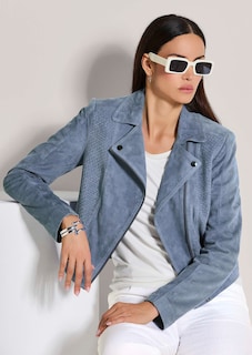 Kurze Bikerjacke aus softem Ziegenvelours thumbnail 5