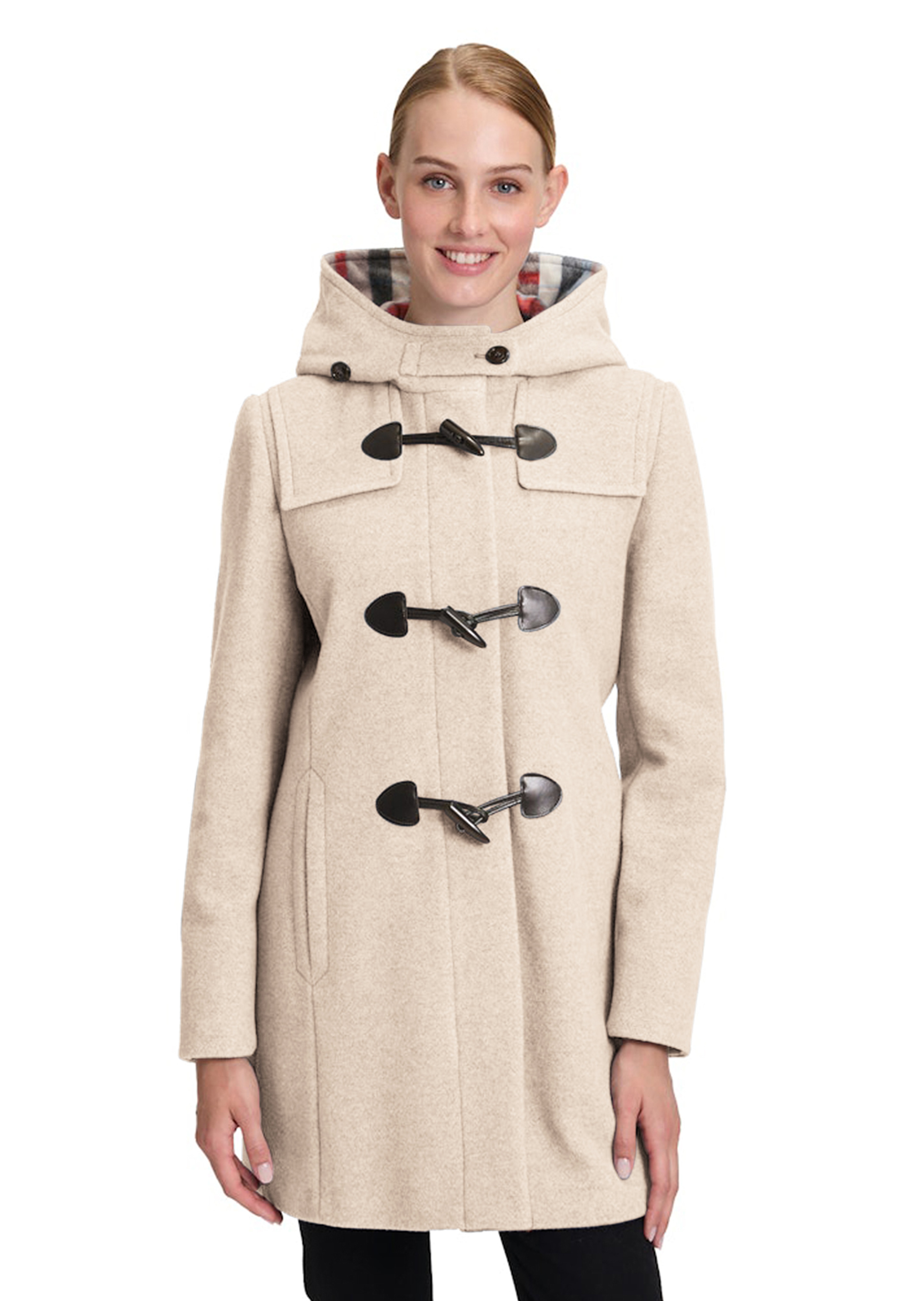 Duffelse coat van wolmix-materiaal
