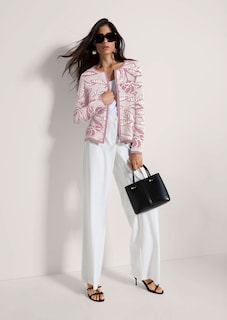 Blazer en maille à imprimé jacquard et zip thumbnail 5