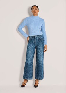 Weite Jeans mit Allover-Print thumbnail 3