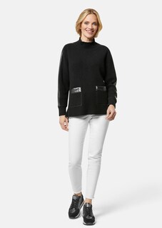 Pullover mit Fake-Leder thumbnail 3