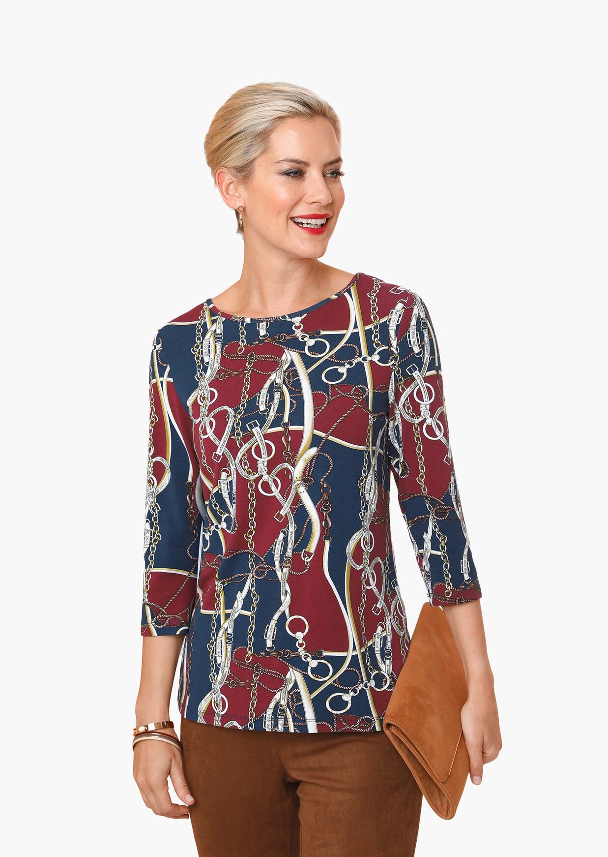 Kombistarkes Shirt mit modischem Versailles-Druck