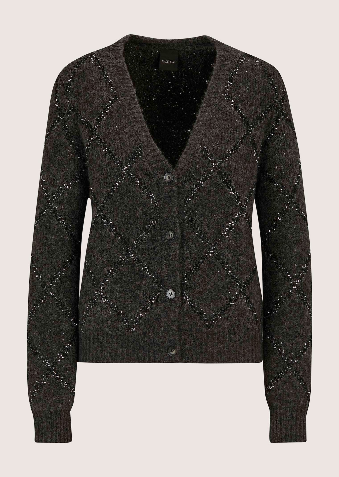 Cardigan à losanges et paillettes