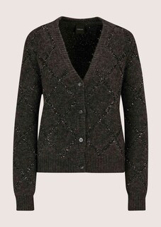 Strickjacke mit Rautenmuster und Pailletten thumbnail 7