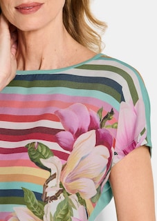 Blusenshirt mit Streifen und Blumen thumbnail 5