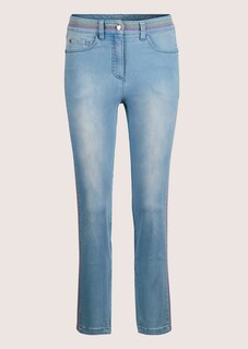 Schmale 7/8-Jeans mit bunten Streifen-Akzenten thumbnail 7