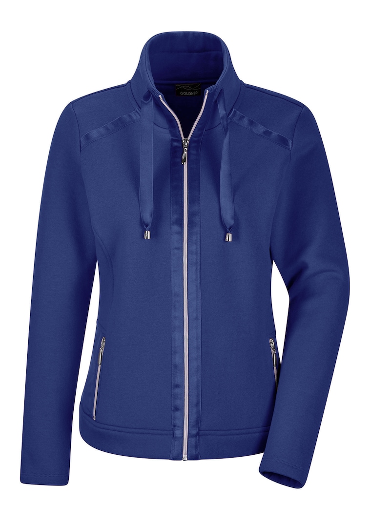 Sweatjacke mit Satin-Bändern