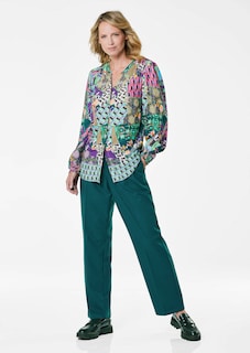 Druckbluse mit Patchmuster thumbnail 2