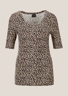 Animal print top with round neck thumbnail 7