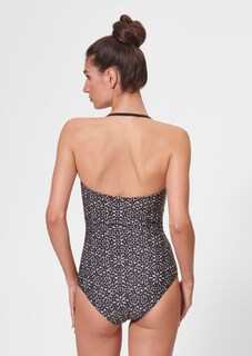 Bandeau swimming costume with retro print thumbnail 4