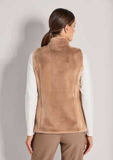Gilet en fausse fourrure avec zip de fermeture thumbnail 4