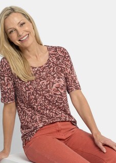 Viskoseshirt mit abstraktem Floraldruck thumbnail 4