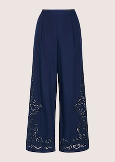 Pantalon à jambes larges et broderie anglaise thumbnail 7