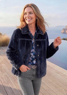 Wendejacke mit Leder- und Fell-Look thumbnail 7