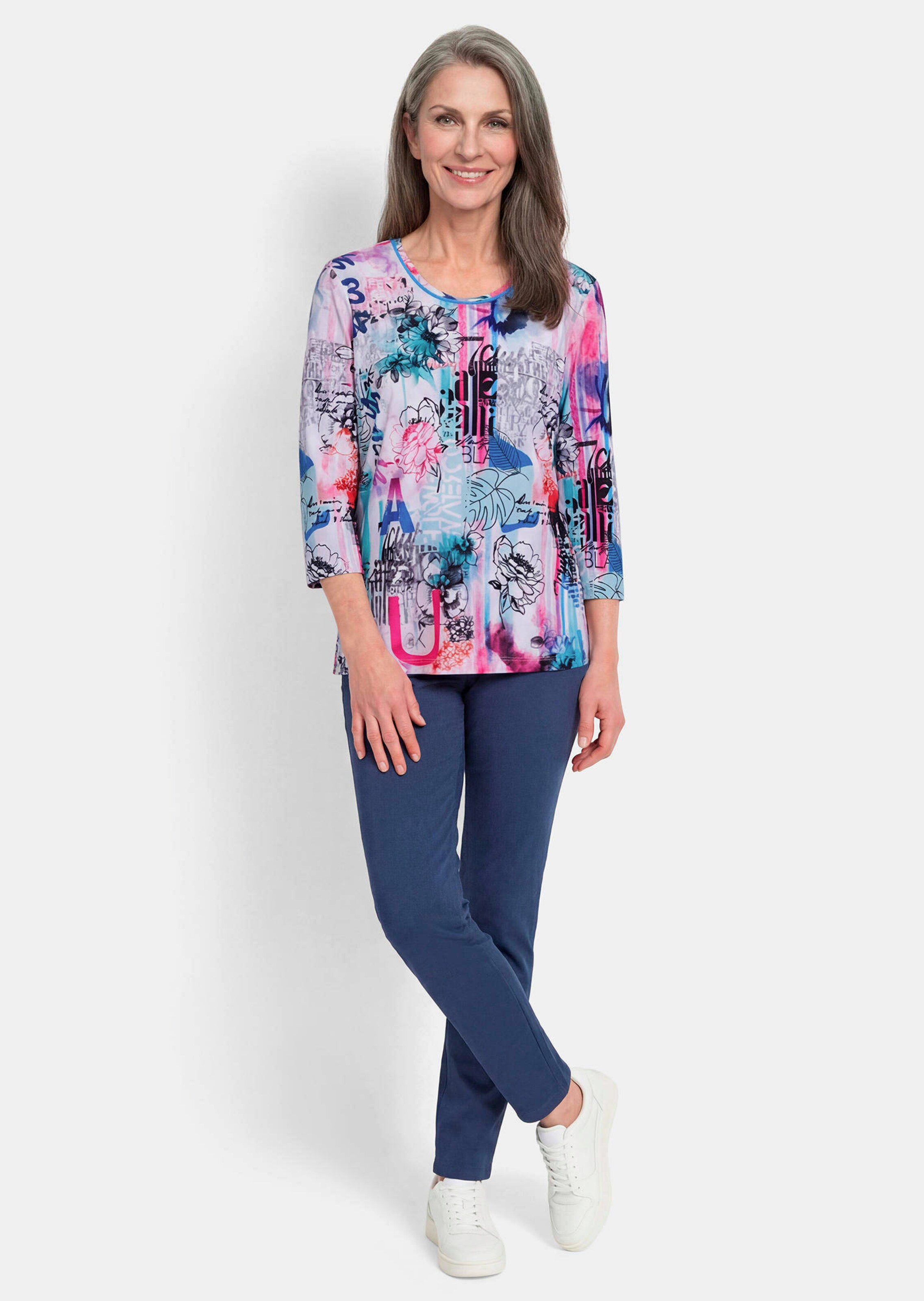 Gedessineerd shirt in krachtige kleuren thumbnail 2