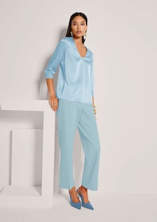 Blusenshirt aus Seidenstretch mit V-Ausschnitt thumbnail 5