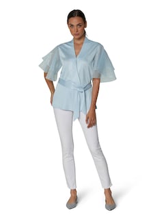Bluse im Metallic-Look mit transparenten Ärmeln thumbnail 3