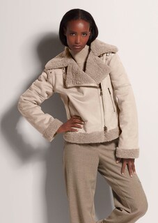Biker-Jacke in Lammfell-Optik thumbnail 2