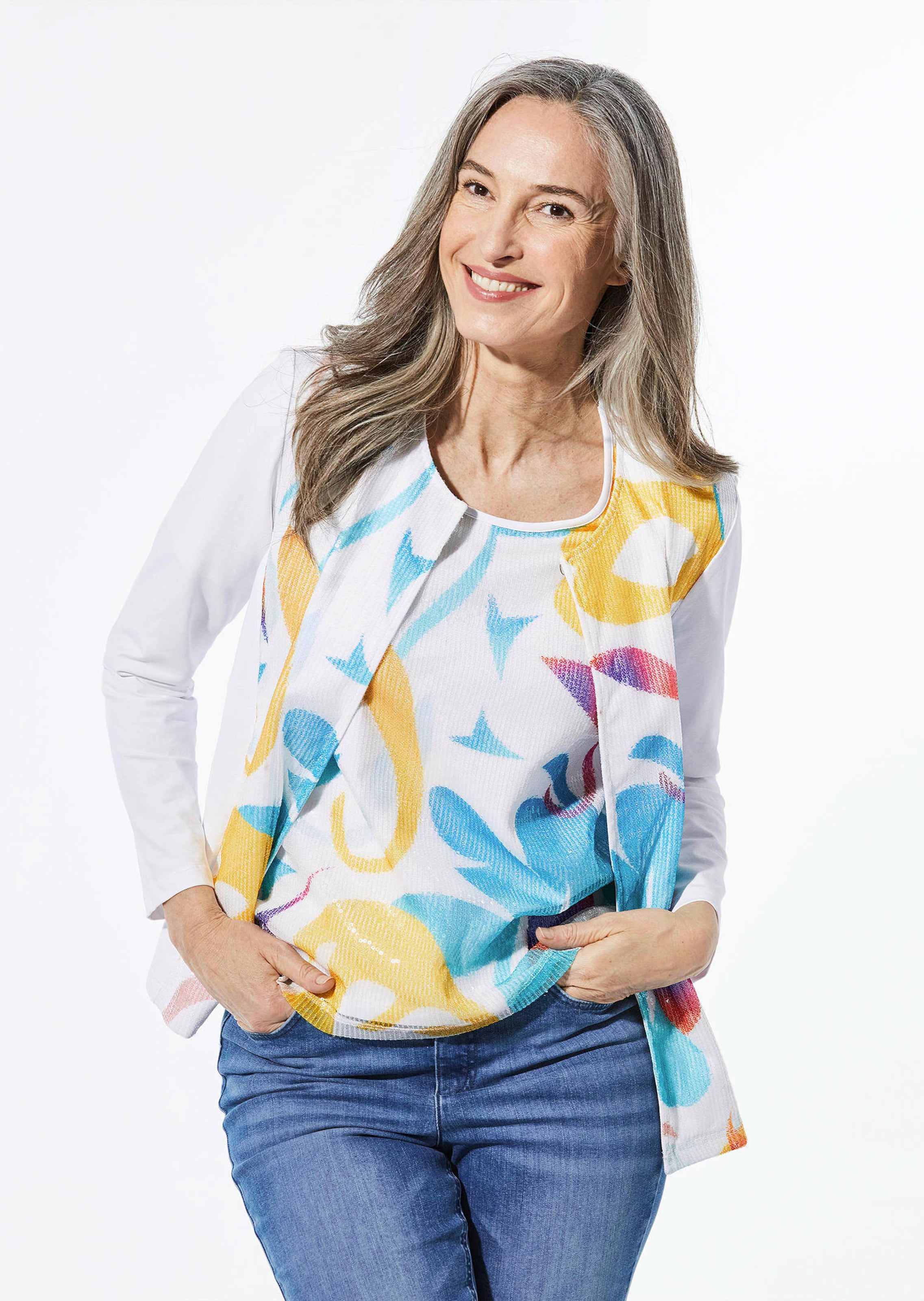 Jersey jasje met pailletten