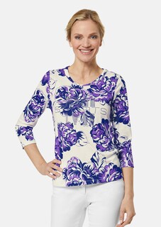 Shirt mit Blütenprint und 3/4-Ärmel thumbnail 2
