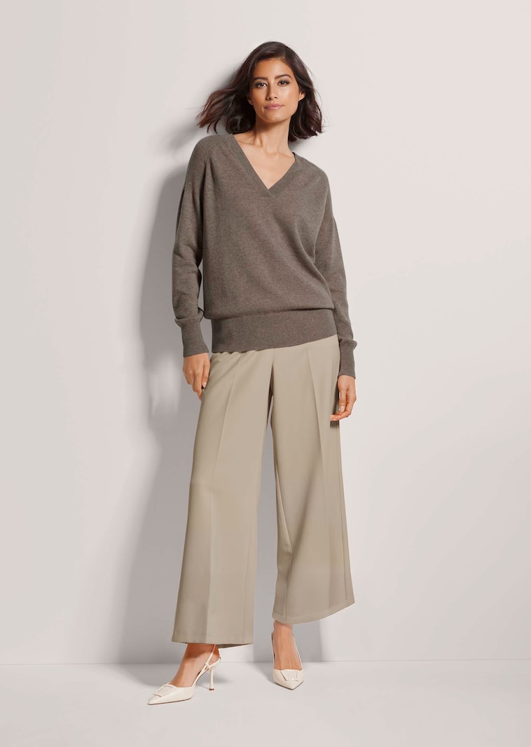 Kaschmir-Pullover mit Rippdetails