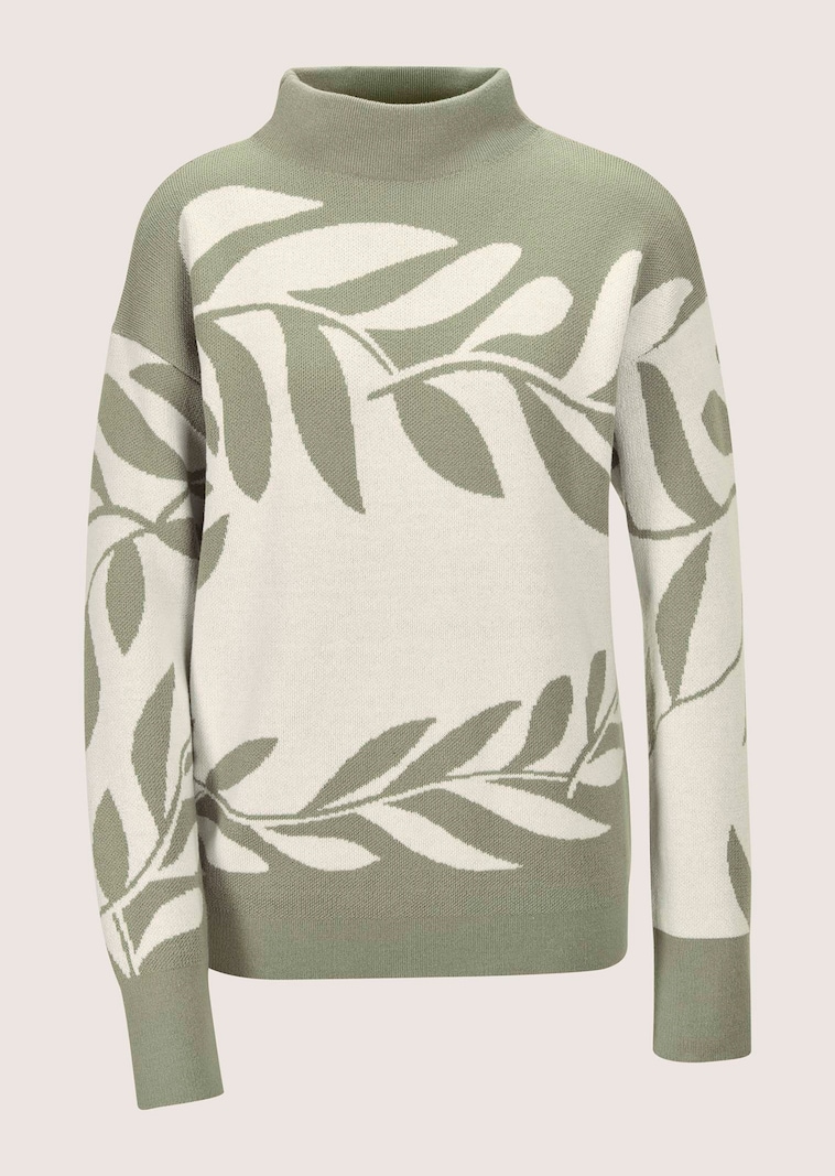 Jacquard jumper with floral pattern